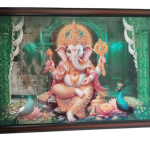 Lord Ganesha with bubble crystal wooden photo frame 3x2