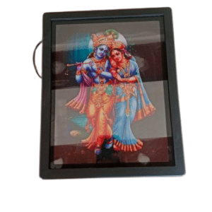 Radha Krishna Photo Frame with Light | Glowing Digital Print Wall Mountable Lightbox Frame for Home Decor & Spiritual Gifting(A4 size)