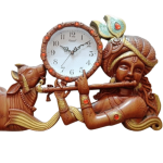 Sunray Quartz Wall Clock | Lord Krishna Playing Flute Design |(14x22)in