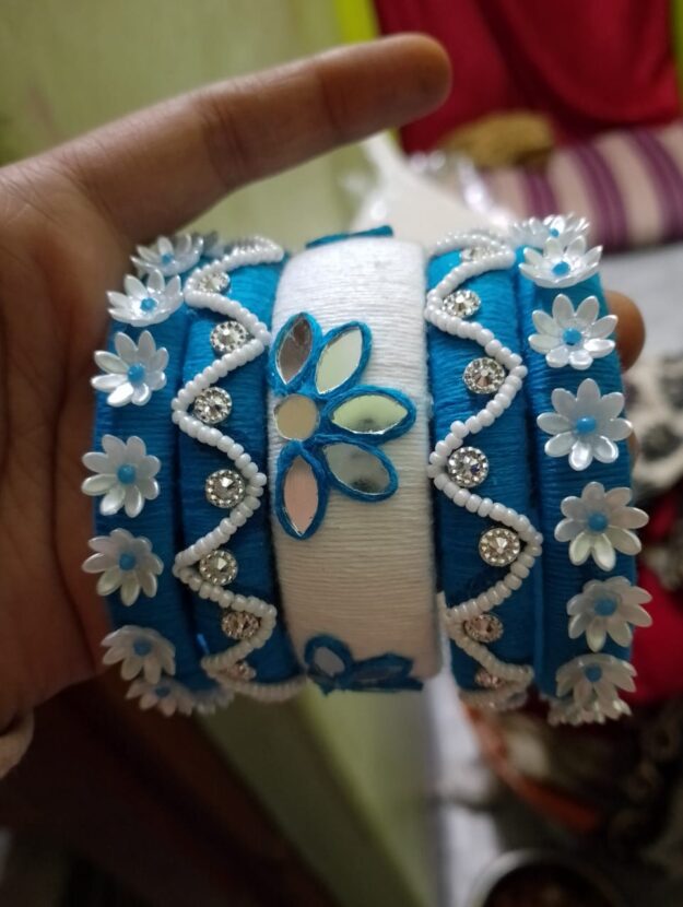 Handcrafted cotton thread bangles (pack of 5 bangles)