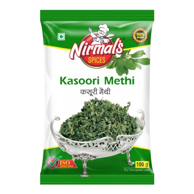 Nirmal's Spices Kasoori Methi consists of 100% natural, sun-dried fenugreek leaves