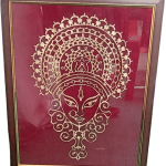 Bamboo Goddess Durga Wall Art – Handcrafted Spiritual Decor(16×20)