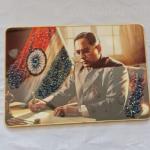 Dr.B.R. Ambedkar poster with frame baba Saheb ambedkar painting with bubble crystal Large size For Office Home Decor Gift item Wall Hanging (13x18 Inch)