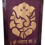 Handcrafted bamboo shree ganesh ji photo frame (A4 size)