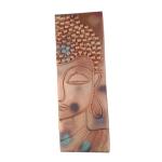 Tribal Art | Handcrafted Iron Wall Art Panel – Lord Buddha Modern Face Design Decorative Craft (size 17×6)