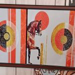 Wall Art Brown Horse Marching Crystal Painting(36x24) in