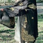 Cotton Hand Painting Dupatta Peacock Golden Colour Design