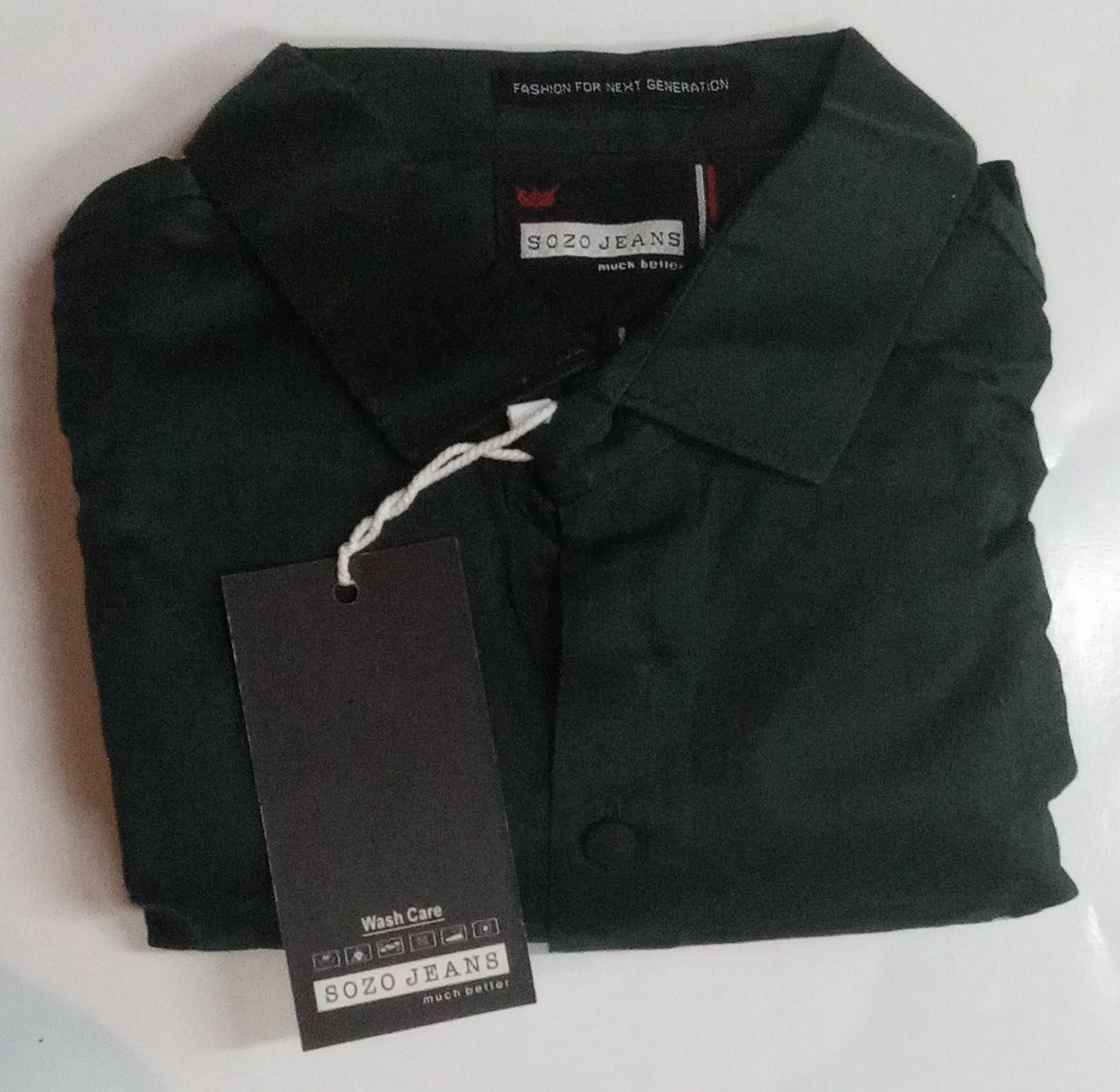 SOZO JEANS Men’s Dark Forest Green Casual Shirt (Size L)